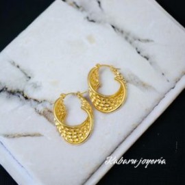 Aretes dorados acero inoxidable 25 mm