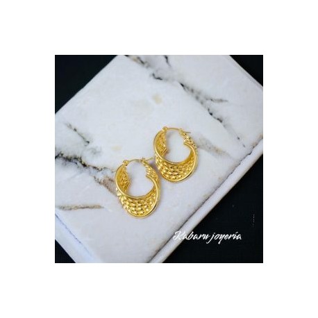 Aretes dorados acero inoxidable 25 mm