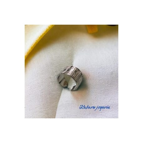 Anillo ajustable color plata acero inoxidable