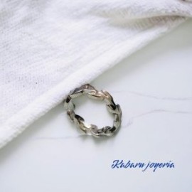 Anillo T6 color plata acero inoxidable
