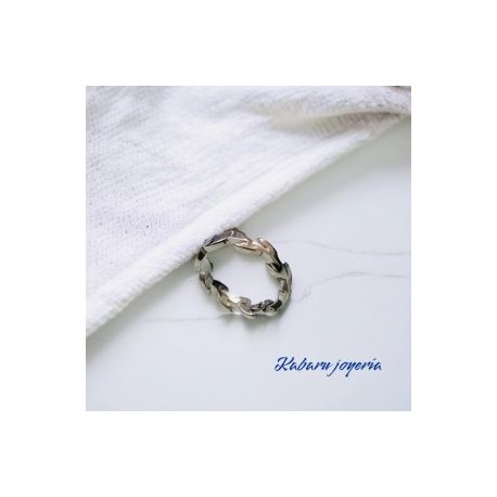 Anillo T6 color plata acero inoxidable