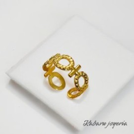Anillo ajustable dorado acero inoxidable