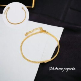 Tobillera dorada chapa de oro 18k