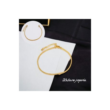Tobillera dorada chapa de oro 18k