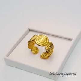 Anillo ajustable dorado acero inoxidable