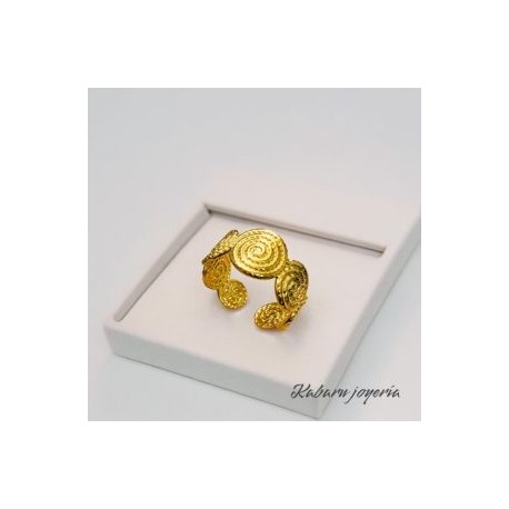 Anillo ajustable dorado acero inoxidable