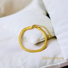 Pulsera dorada acero inoxidable planchada