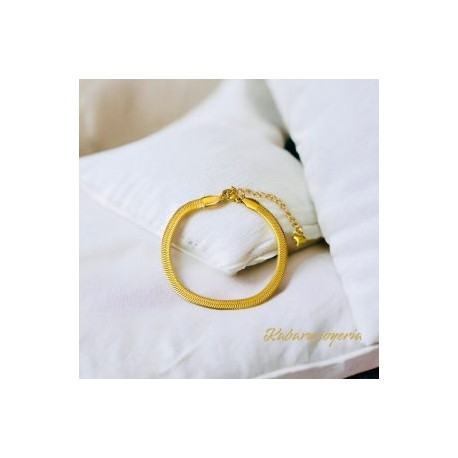 Pulsera dorada acero inoxidable planchada