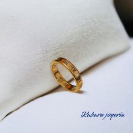 Anillo T10 rosa oro acero inoxidable num romanos