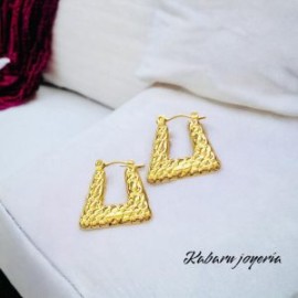 Aretes dorados acero inoxidable moda herradura