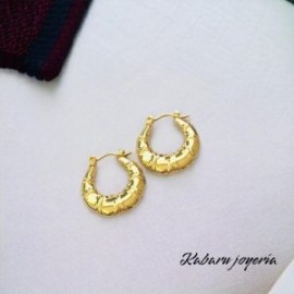 Aretes dorados acero inoxidable moda circular