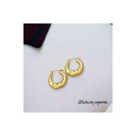 Aretes dorados acero inoxidable moda circular