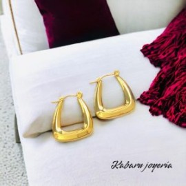 Aretes dorados acero inoxidable estilo U