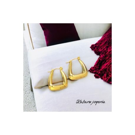 Aretes dorados acero inoxidable estilo U