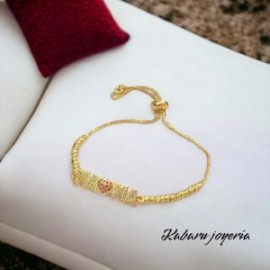 Pulsera dorada mama chapa de oro18K