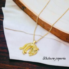 Collar dorado acero inoxidable jaguar