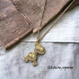 Collar dorado acero inoxidable Horse