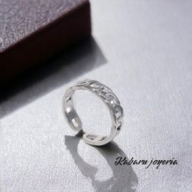 Anillo ajustable  acero inoxidable color plata
