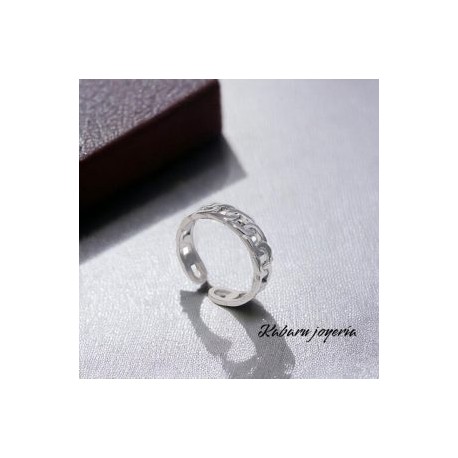 Anillo ajustable  acero inoxidable color plata