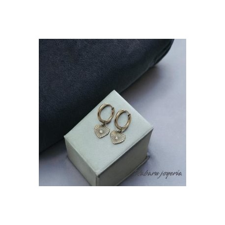 Aretes color plata acero inoxidable corazon