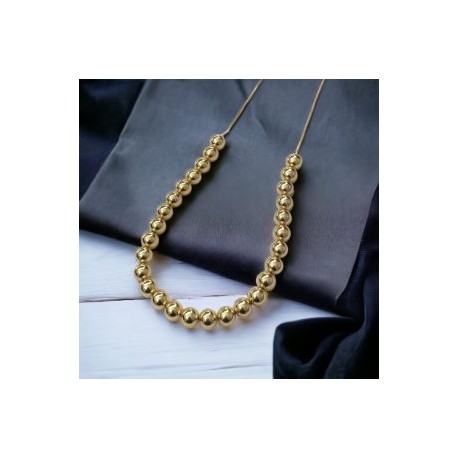 Collar dorado bolas chapa de oro 18k