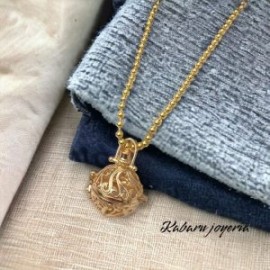 Collar dorado acero inoxidable esferico