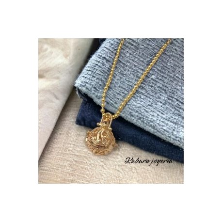 Collar dorado acero inoxidable esferico