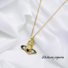 Collar dorado acero inoxidable saturno estrella