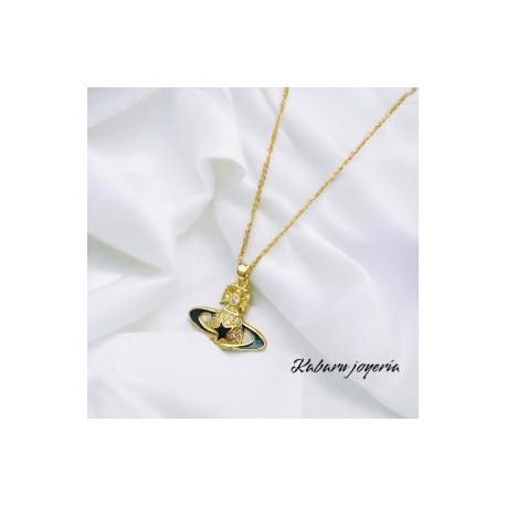 Collar dorado acero inoxidable saturno estrella