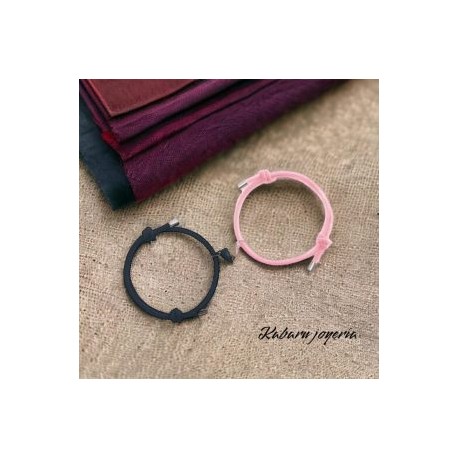 Pulsera cordon bicolor parejas corazon