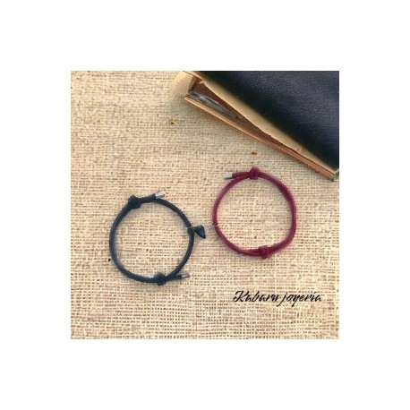 Pulsera cordon bicolor parejas corazon