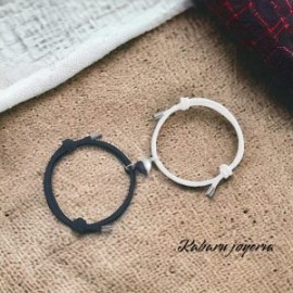 Pulsera cordón bicolor parejas corazón