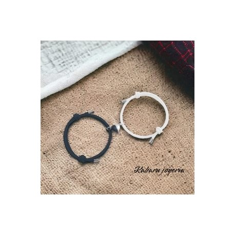 Pulsera cordón bicolor parejas corazón