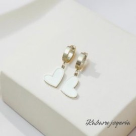 Aretes color plata chicos acero inoxidable corazon