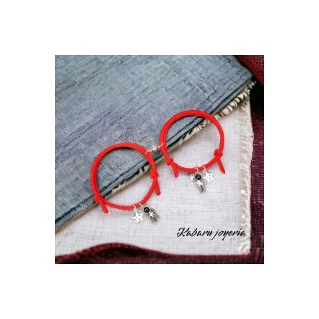 Pulsera cordon color rojo parejas astronautas