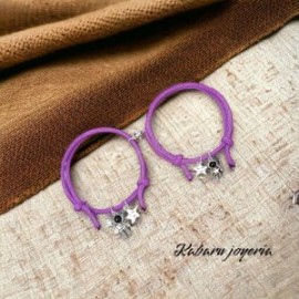 Pulsera cordón color purpura oscuro parejas astronautas