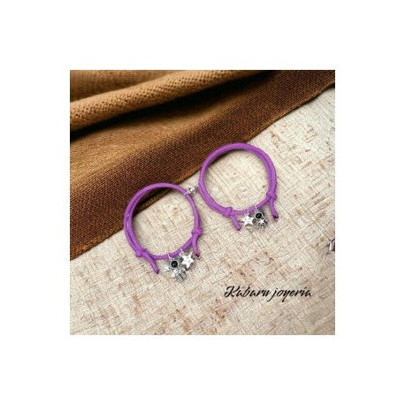 Pulsera cordón color purpura oscuro parejas astronautas