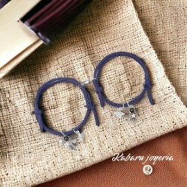 Pulsera cordón color azul oscuro parejas astronautas