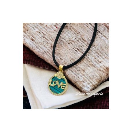 Chocker LOVE verde de oro 18k