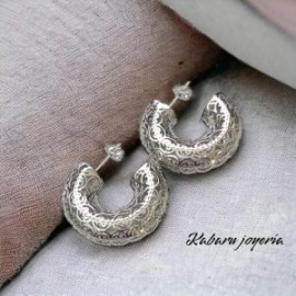Aretes color plata retros chapa de oro 18k