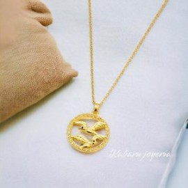 Collar dorado acero inoxidable Bird