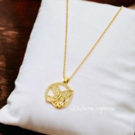 Collar dorado acero inoxidable mariposa love