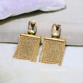 Pendientes dorados colgantes chapa de oro 18k