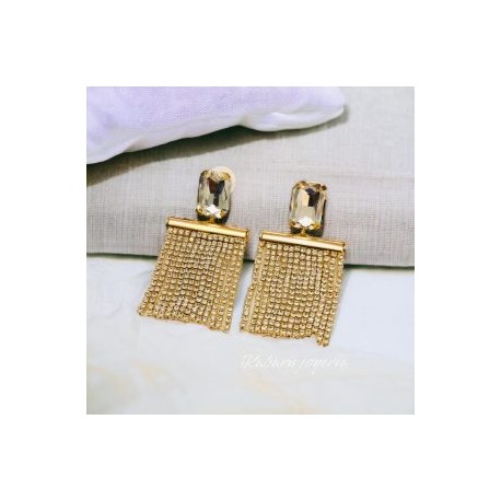 Pendientes dorados colgantes chapa de oro 18k