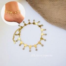 Tobilleras estrella piedra blanca chapa de oro 18k