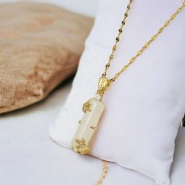 Collar dorado acero inoxidable cirio blanco