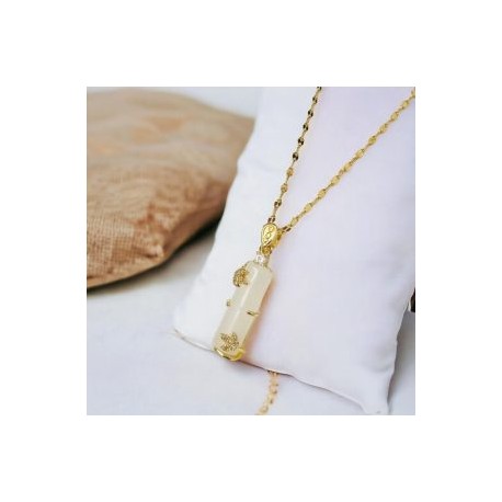 Collar dorado acero inoxidable cirio blanco