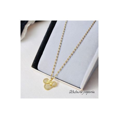 Collar dorado acero inoxidable Minnie Mouse