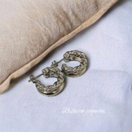 Aretes color plata chapa de oro 18K