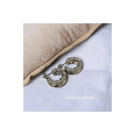 Aretes color plata chapa de oro 18K